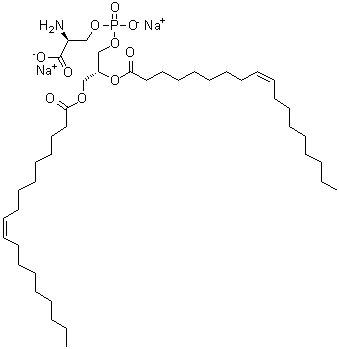 1,2-二-(9Z-十八碳烯酰基)-sn-甘油-3-磷酰-L-丝氨酸钠盐分子结构 (CAS 90693-88-2)