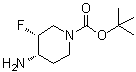 structure of CAS# 907544-17-6, (3R,4S)-4-Amino-3-fluoropiperidine-1-carboxylic acid tert-butyl ester;tert-Butyl (3R,4S)-4-amino-3-fluoropiperidine-1-carboxylate