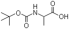 2-叔丁氧羰基氨基丙酸分子结构 (CAS 9078-44-8)