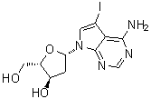 结构式 CAS# 908130-61-0, 7-(2-脱氧-beta-L-赤式-呋喃戊糖基)-5-碘-7H-吡咯并[2,3-d]嘧啶-4-胺