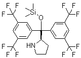 (2R)-2-[Bis[3,5-bis(trifluoromethyl)phenyl][(trimethylsilyl)oxy]methyl]pyrrolidine molecular structure (CAS 908303-26-4)
