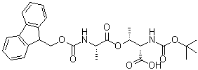 N-[(1,1-Dimethylethoxy)carbonyl]-O-[N-[(9H-fluoren-9-ylmethoxy)carbonyl]-L-alanyl]-L-threonine molecular structure (CAS 909115-21-5)