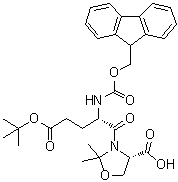 结构式 CAS# 909115-33-9, (gammaS,4S)-4-羧基-gamma-[[芴甲氧羰基]氨基]-2,2-二甲基-delta-氧代-3-恶唑烷戊酸叔丁酯
