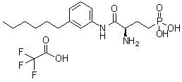 structure of CAS# 909725-62-8, [(3R)-3-Amino-4-[(3-hexylphenyl)amino]-4-oxobutyl]-phosphonic acid mono(trifluoroacetate)