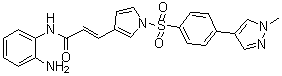 (2E)-N-(2-Aminophenyl)-3-[1-[[4-(1-methyl-1H-pyrazol-4-yl)phenyl]sulfonyl]-1H-pyrrol-3-yl]-2-propenamide molecular structure (CAS 910462-43-0)