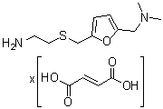 5-[[(2-Aminoethyl)thio]methyl]-N,N-dimethyl-2-furanmethanamine (2E)-2-butenedioate molecular structure (CAS 91224-69-0)