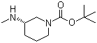 结构式 CAS# 912368-73-1, (S)-3-(甲氨基)哌啶-1-羧酸叔丁酯