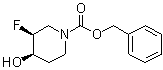 cis-3-Fluoro-4-hydroxypiperidine-1-carboxylic acid benzyl ester molecular structure (CAS 913574-95-5)