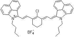 1-Butyl-2-(2-[3-[2-(1-butyl-1H-benzo[cd]indol-2-ylidene)ethylidene]-2-chloro-cyclohex-1-enyl]vinyl)benzo[cd]indolium tetrafluoroborate molecular structure (CAS 913633-67-7)