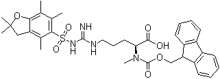 N5-[[[(2,3-Dihydro-2,2,4,6,7-pentamethyl-5-benzofuranyl)sulfonyl]amino]iminomethyl]-N2-[(9H-fluoren-9-ylmethoxy)carbonyl]-N2-methyl-L-ornithine molecular structure (CAS 913733-27-4)