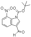 structure of CAS# 914348-97-3, 3-Formyl-7-nitro-1H-indole-1-carboxylic acid 1,1-dimethylethyl ester