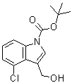 4-氯-3-(羟基甲基)-1H-吲哚-1-羧酸叔丁酯分子结构 (CAS 914349-01-2)