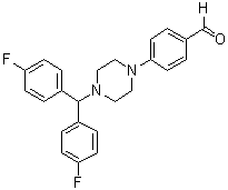 4-[4-[Bis(4-fluorophenyl)methyl]-1-piperazinyl]benzaldehyde molecular structure (CAS 914349-58-9)