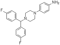 4-[4-[二(4-氟苯基)甲基]-1-哌嗪基]苯胺分子结构 (CAS 914349-65-8)