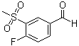 结构式 CAS# 914636-50-3, 4-氟-3-(甲基磺酰基)苯甲醛