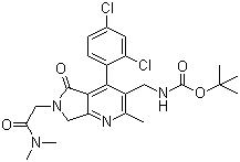 [4-(2,4-Dichlorophenyl)-6-dimethylcarbamoylmethyl-2-methyl-5-oxo-6,7-dihydro-5H-pyrrolo[3,4-b]pyridin-3-ylmethyl]carbamic acid tert-butyl ester molecular structure (CAS 915731-88-3)