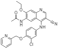 4-[3-Chloro-4-[(2-pyridyl)methoxy]anilino]-3-cyano-7-ethoxy-6-(N-acetylamino)quinoline molecular structure (CAS 915941-95-6)