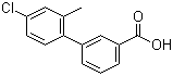 structure of CAS# 916220-05-8, 4'-Chloro-2'-methyl-[1,1'-biphenyl]-3-carboxylic acid