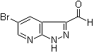 structure of CAS# 916326-37-9, 5-Bromo-1H-pyrazolo[3,4-b]pyridine-3-carboxaldehyde