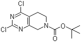 structure of CAS# 916420-27-4, tert-Butyl 2,4-dichloro-5,6,7,8-tetrahydropyrido[3,4-d]pyrimidine-7-carboxylate;7-Boc-2,4-dichloro-5,6,7,8-tetrahydropyrido[3,4-d]pyrimidine