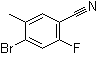 4-Bromo-2-fluoro-5-methylbenzonitrile molecular structure (CAS 916792-13-7)