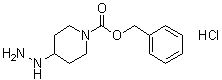 structure of CAS# 916831-70-4, 4-Hydrazinyl-1-piperidinecarboxylic acid phenylmethyl ester hydrochloride (1:1)