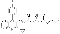 (3R,5S,6E)-7-[2-Cyclopropyl-4-(4-fluorophenyl)-3-quinolinyl]-3,5-dihydroxy-6-heptenoic acid propyl ester molecular structure (CAS 917752-49-9)