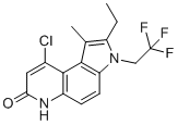 9-Chloro-2-ethyl-1-methyl-3-(2,2,2-trifluoroethyl)-3h-pyrrolo(3,2-f)quinolin-7(6h)-one molecular structure (CAS 917891-35-1)