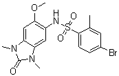 4-Bromo-N-(2,3-dihydro-6-methoxy-1,3-dimethyl-2-oxo-1H-benzimidazol-5-yl)-2-methylbenzenesulfonamide molecular structure (CAS 919973-83-4)