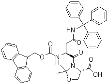 (4S)-3-[(2S)-2-[[(9H-Fluoren-9-ylmethoxy)carbonyl]amino]-1,4-dioxo-4-[(triphenylmethyl)amino]butyl]-2,2-dimethyl-4-oxazolidinecarboxylic acid molecular structure (CAS 920519-33-1)