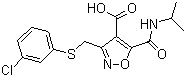 3-[[(3-Chlorophenyl)thio]methyl]-5-[[(1-methylethyl)amino]carbonyl]-4-isoxazolecarboxylic acid molecular structure (CAS 920751-20-8)