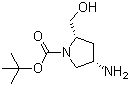 structure of CAS# 922139-40-0, (2S,4S)-4-Amino-2-(hydroxymethyl)-1-pyrrolidinecarboxylic acid tert-butyl ester