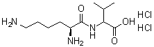 N-L-赖氨酰缬氨酸二盐酸盐分子结构 (CAS 92218-55-8)