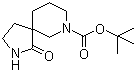 结构式 CAS# 923009-50-1, 1-氧代-2,7-二氮杂螺[4.5]癸烷-7-羧酸叔丁酯