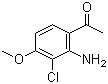 结构式 CAS# 923289-36-5, 1-(2-氨基-3-氯-4-甲氧基苯基)乙酮