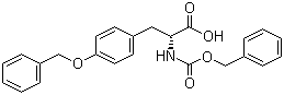 structure of CAS# 92455-53-3, N-[(Phenylmethoxy)carbonyl]-O-(phenylmethyl)-D-tyrosine