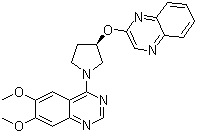 6,7-Dimethoxy-4-[(3R)-3-(2-quinoxalinyloxy)-1-pyrrolidinyl]quinazoline molecular structure (CAS 927691-21-2)