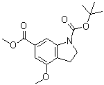 4-Methoxy-2,3-dihydroindole-1,6-dicarboxylic acid 1-tert-butyl ester 6-methyl ester molecular structure (CAS 928771-49-7)