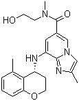 structure of CAS# 928774-43-0, PF 03716556;8-[[(4R)-3,4-Dihydro-5-methyl-2H-1-benzopyran-4-yl]amino]-N-(2-hydroxyethyl)-N,2-dimethylimidazo[1,2-a]pyridine-6-carboxamide