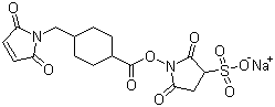 Sulphosuccinimidyl-4-(N-maleimidomethyl)cyclohexane-1-carboxylate sodium salt molecular structure (CAS 92921-24-9)