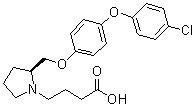 结构式 CAS# 929916-05-2, (2S)-2-[[4-(4-氯苯氧基)苯氧基]甲基]-1-吡咯烷丁酸