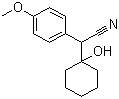 structure of CAS# 93413-76-4, 1-[Cyano-(p-methoxyphenyl)methyl]cyclohexanol;1-[Cyano(4-methoxyphenyl)methyl]cyclohexanol