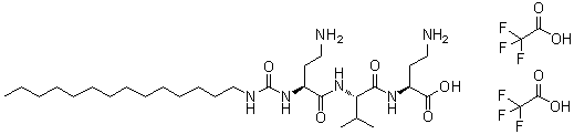 (2S,5S,8S)-2,8-Bis(2-aminoethyl)-5-(1-methylethyl)-4,7,10-trioxo-3,6,9,11-tetraazapentacosanoic acid 2,2,2-trifluoroacetate (1:2) molecular structure (CAS 934368-60-2)