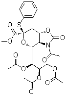 结构式 CAS# 934591-76-1, (3aR,4R,6R,7aS)-3-乙酰基六氢-2-氧代-6-(苯硫基)-4-[(1S,2R)-1,2,3-三(乙酰氧基)丙基]-4H-吡喃并[3,4-d]恶唑-6-羧酸甲酯