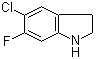 结构式 CAS# 935272-19-8, 5-氯-6-氟-2,3-二氢-1H-吲哚