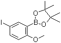 结构式 CAS# 935446-54-1, 5-碘-2-甲氧基苯硼酸频那醇酯