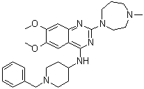 structure of CAS# 935693-62-2, 2-(Hexahydro-4-methyl-1H-1,4-diazepin-1-yl)-6,7-dimethoxy-N-[1-(phenylmethyl)-4-piperidinyl]-4-quinazolinamine;BIX 01294