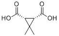 structure of CAS# 936-87-8, (1R,2S)-3,3-Dimethylcyclopropane-1,2-dicarboxylic acid