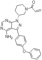 structure of CAS# 936563-96-1, PCI-32765;1-[(3R)-3-[4-Amino-3-(4-phenoxyphenyl)-1H-pyrazolo[3,4-d]pyrimidin-1-yl]-1-piperidinyl]-2-propen-1-one