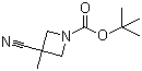 structure of CAS# 936850-09-8, 3-Cyano-3-methylazetidine-1-carboxylic acid tert-butyl ester;3-Cyano-3-methyl-1-azetidinecarboxylic acid tert-butyl ester